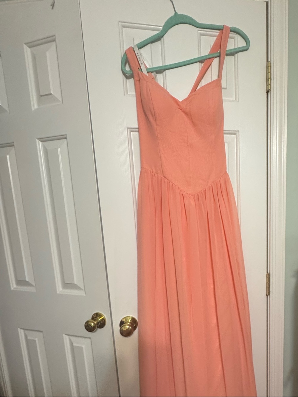 NEW Azazie Coral Asymmetrical Bridesmaid Dress